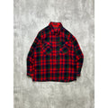 Vintage 90s Woodland Plaid Long Sleeve Double Pocket Button Up Shirt Size Large