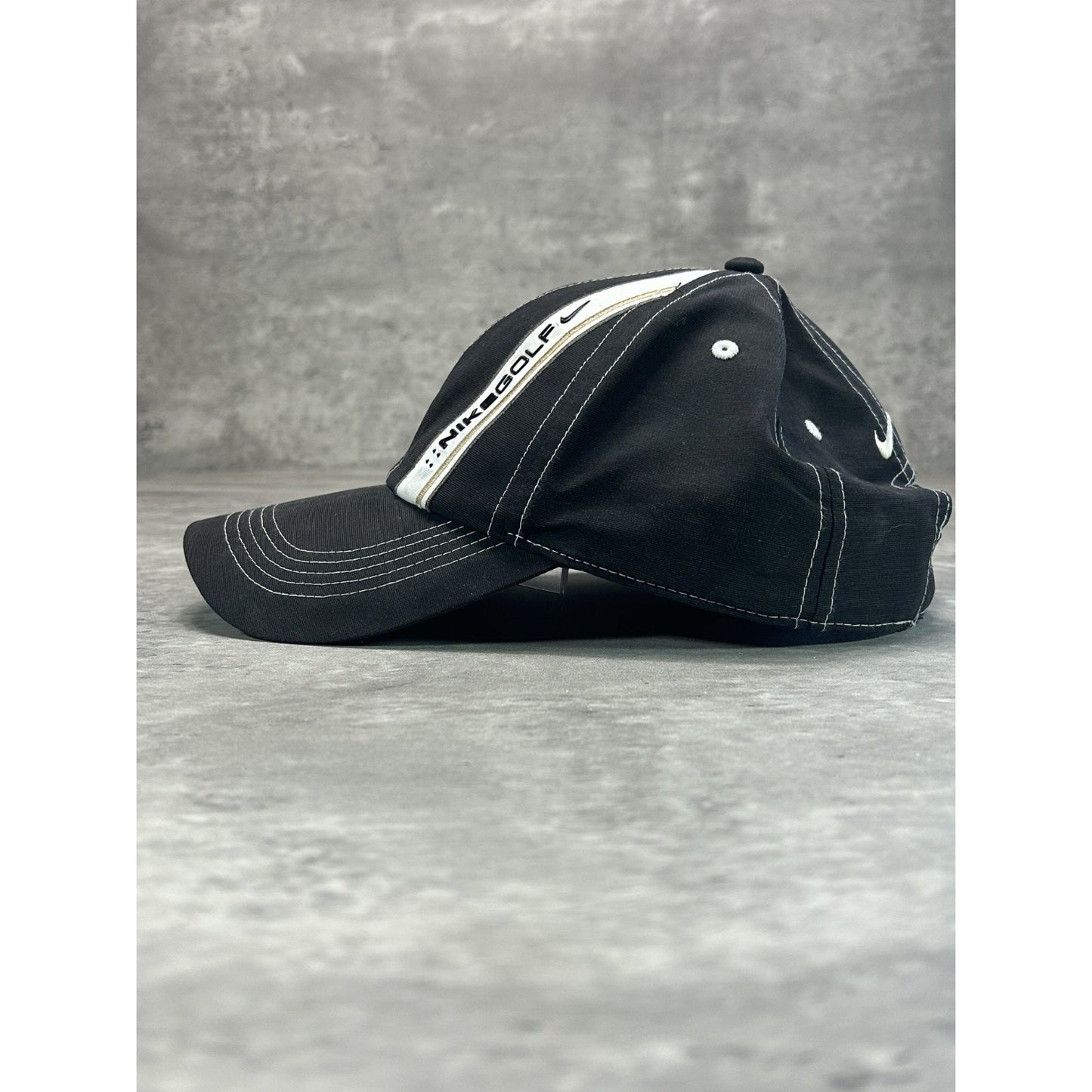 Vintage 2000s Nike Golf Spellout Strapback Hat OSFA Black