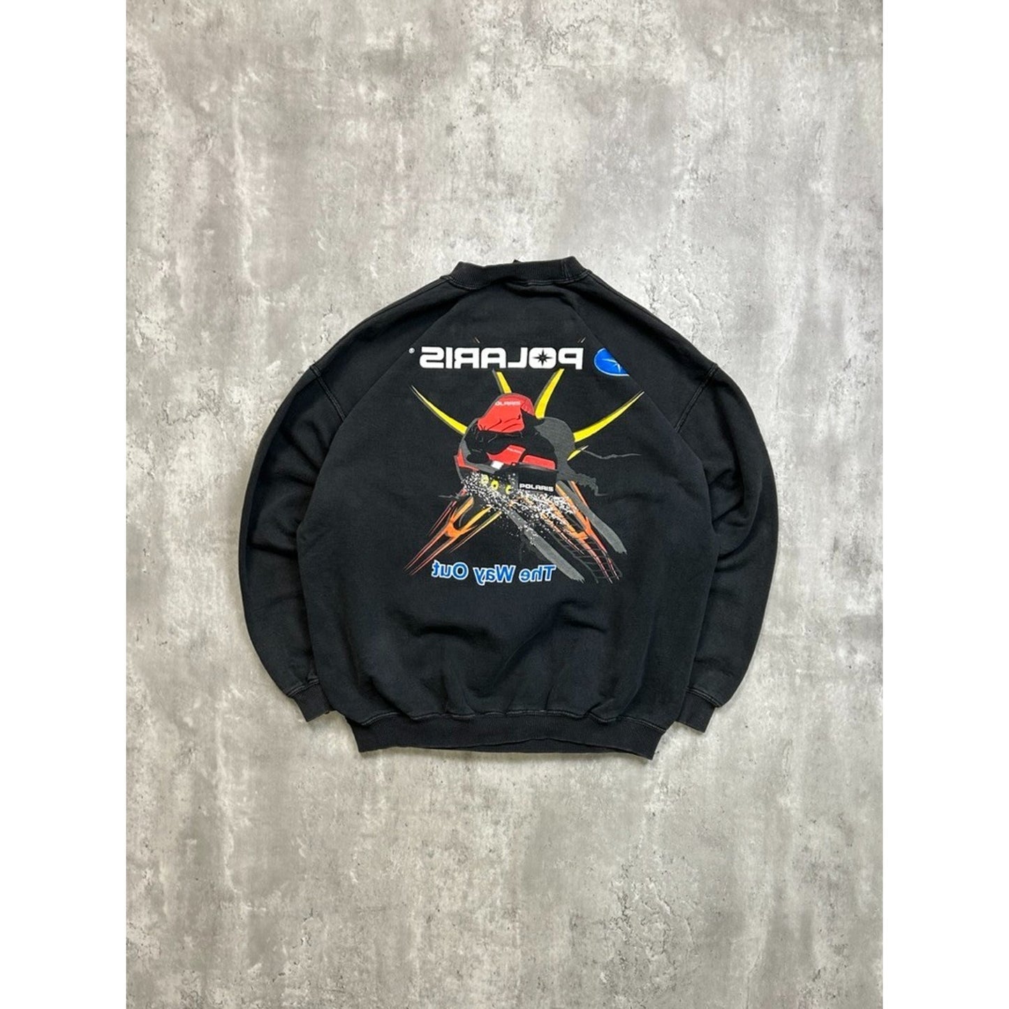 Vintage 90s Polaris Snowmobile The Way Out Big Graphic Sweatshirt Size Large