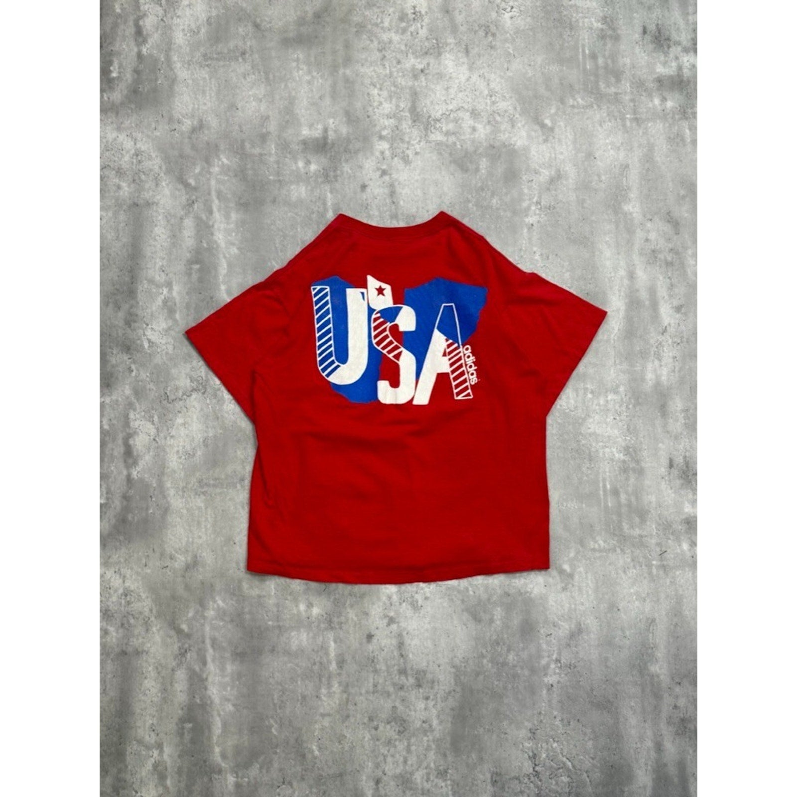 Vintage 80s Team USA Olympics Adidas Graphic T-Shirt Size Large Red