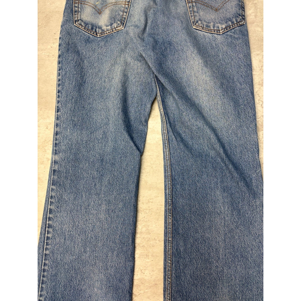 Vintage Levis 517 Red Tab Boot Cut Medium Wash Denim Pants Size 35