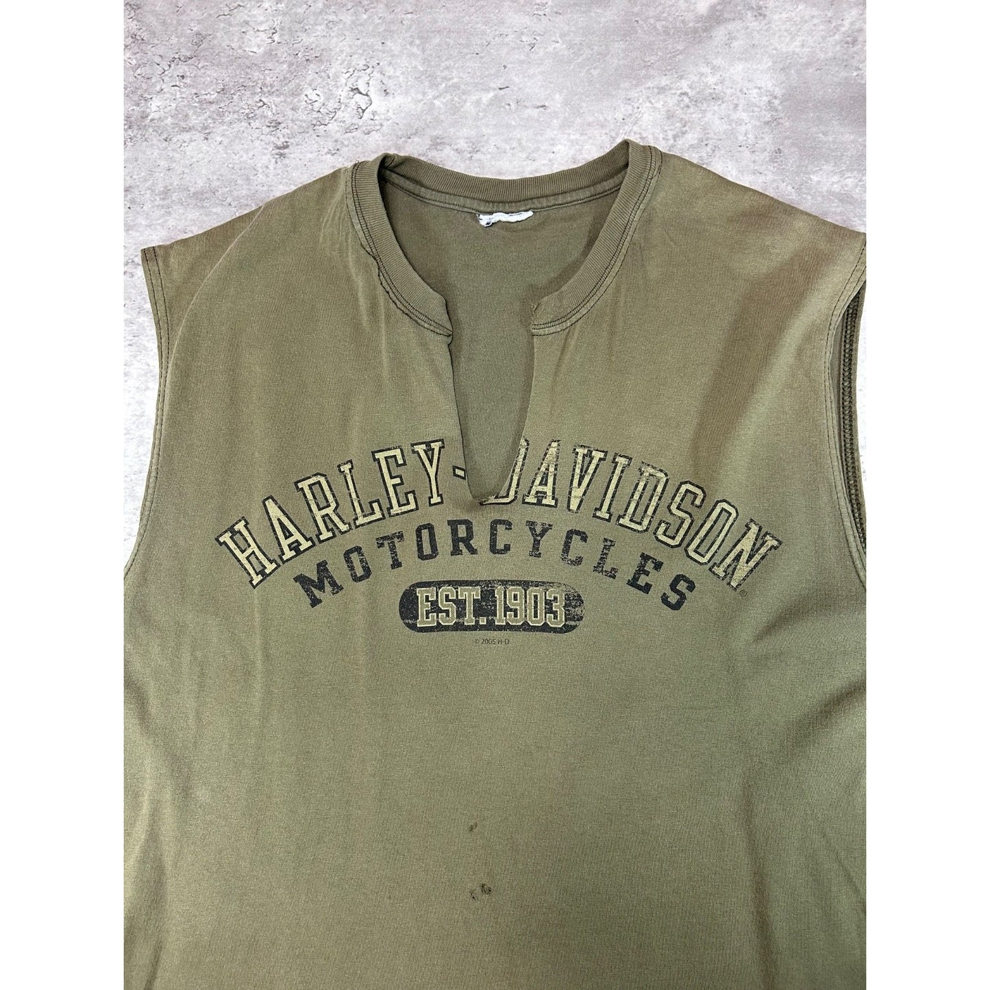 Vintage Harley Davidson Motorcycles Spellout Graphic Sleeveless T-Shirt Sz Large