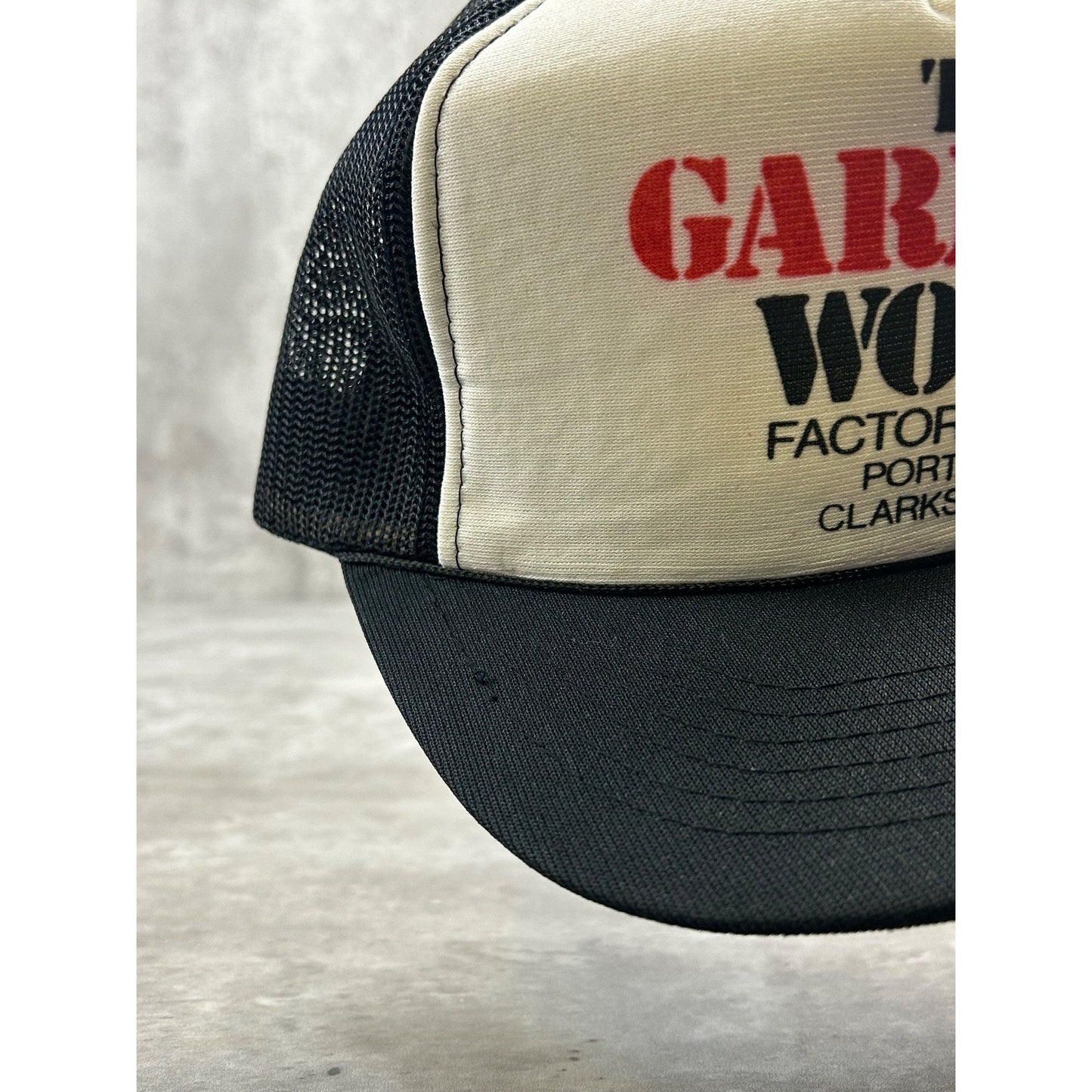 Vintage 80s The Garment Works Factory Outlet Trucker Snapback Hat OSFA