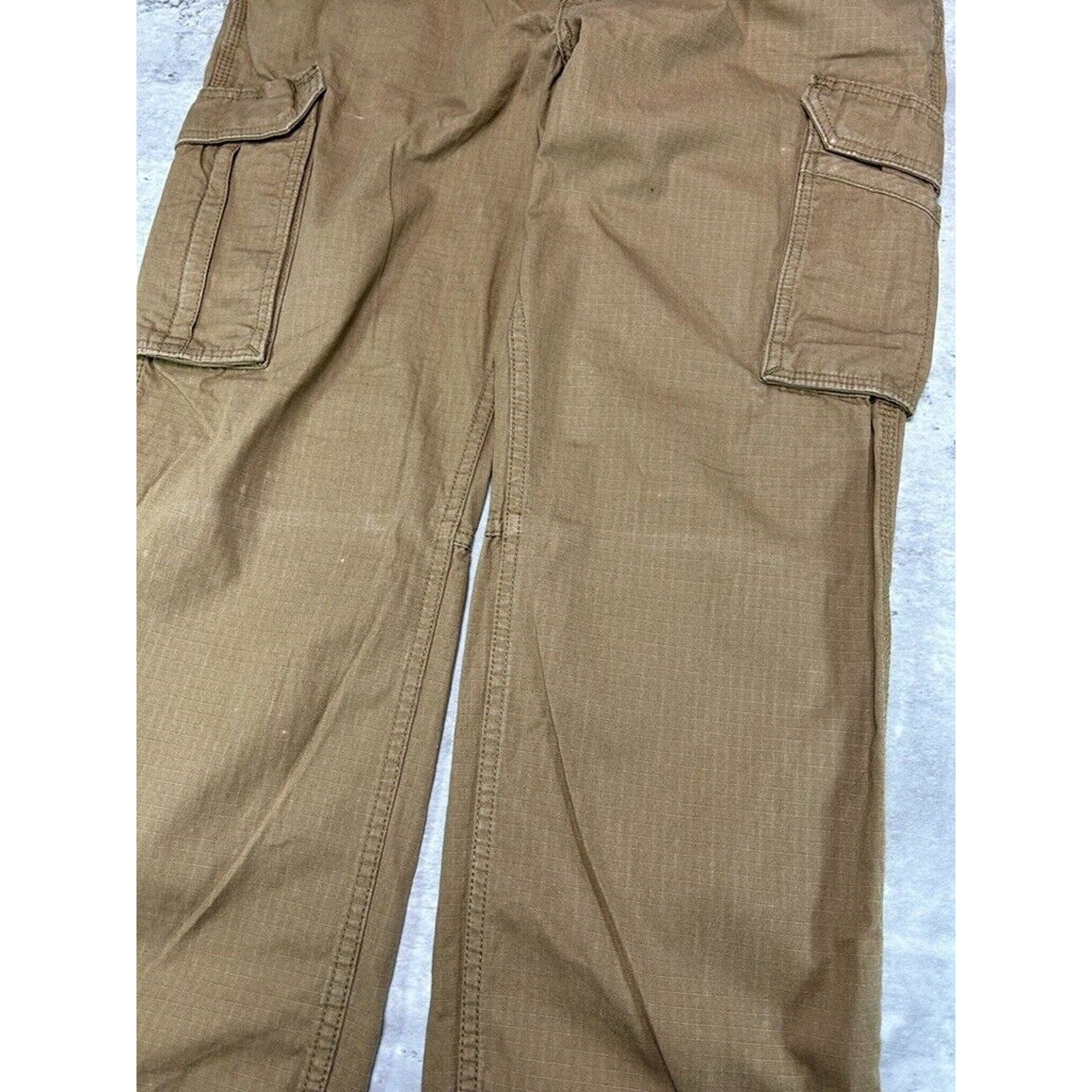 Carhartt Original Fit Ripstop Canvas Workwear Cargo Pants Size 37 Beige