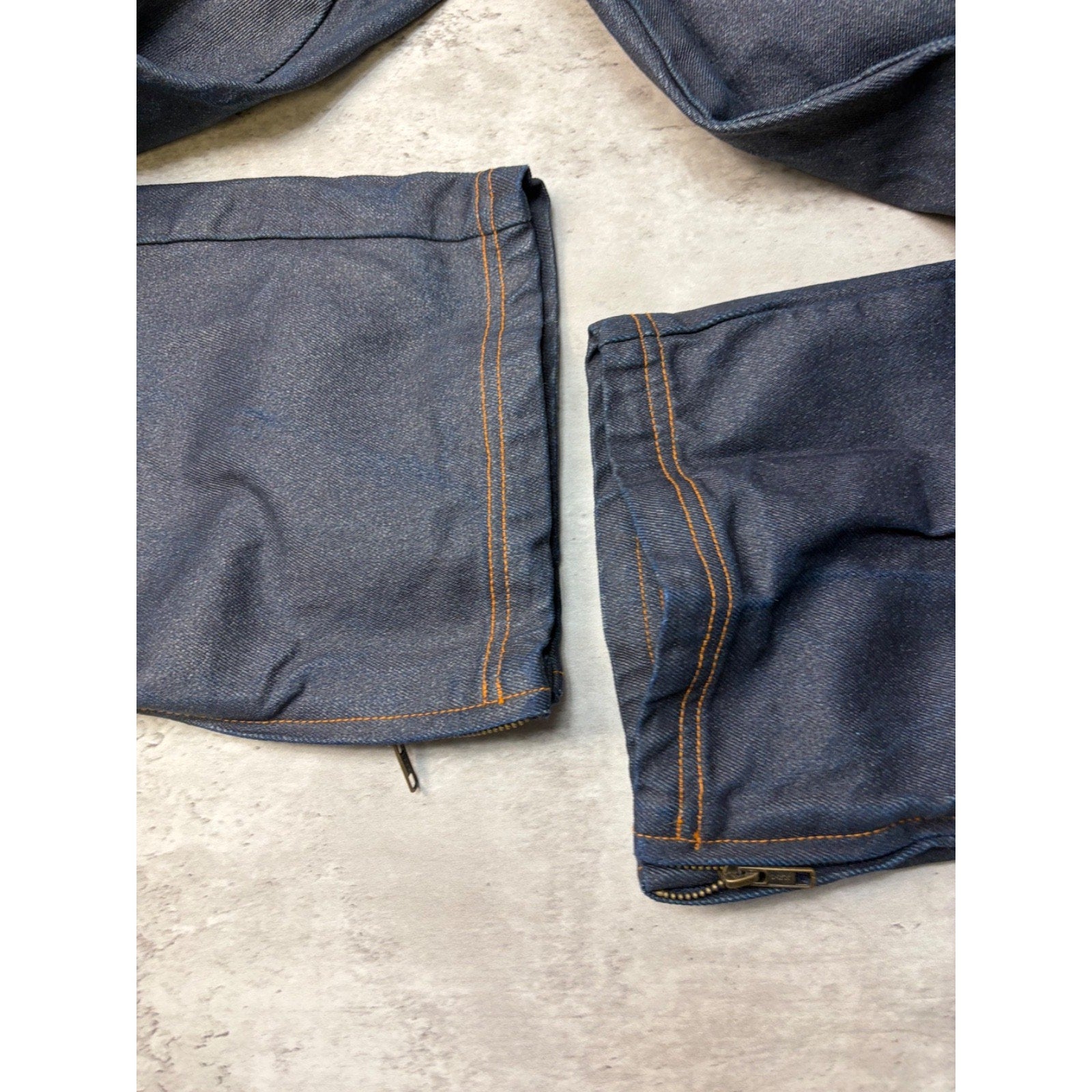 Vintage Y2K Fubu Contrast Embroiderey Dark Wash Wax Denim Pants Size 32