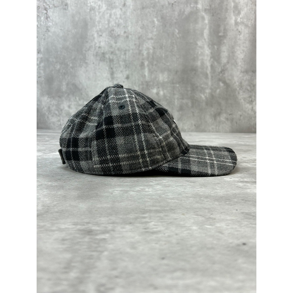 Vintage Carhartt Embroidered Patch Plaid Workwear Strapback Hat OSFA