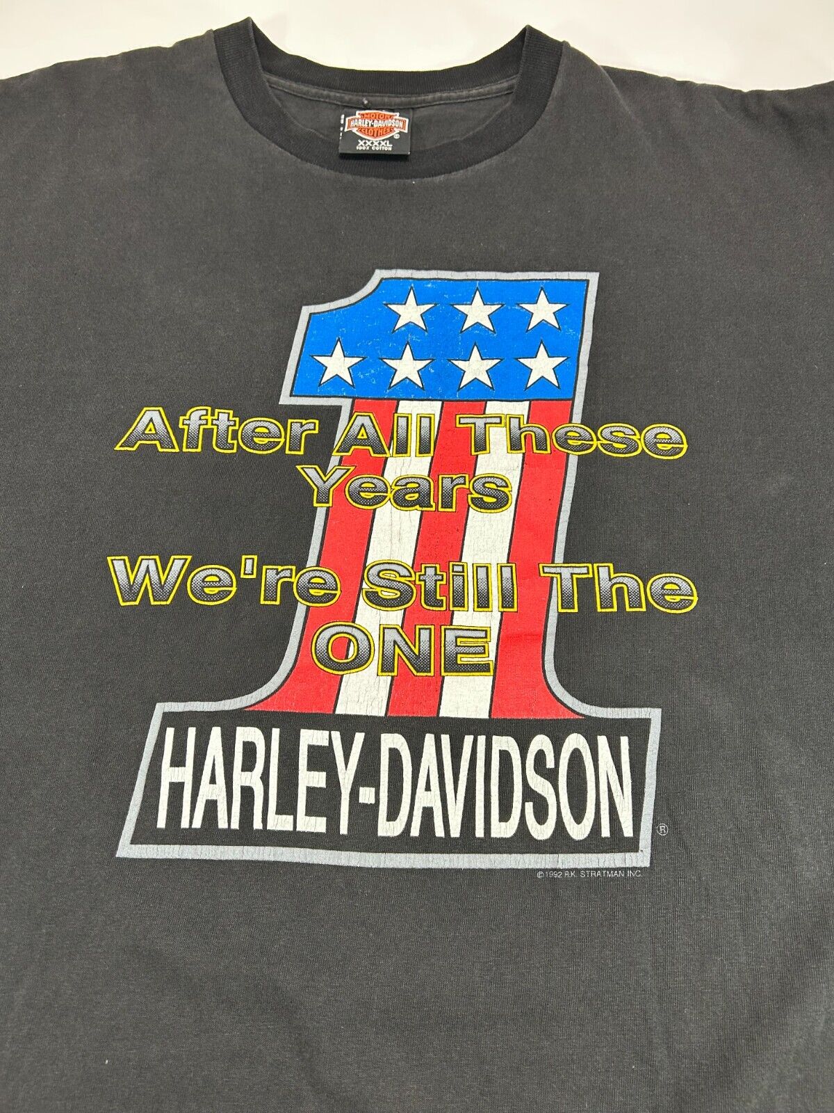 Vintage 1992 Harley Davidson We Are Still The One Spellout T-Shirt Size 4XL