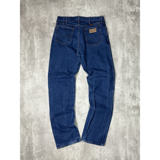 Vintage 80s Wrangler Jeans Dark Wash Straight Fit Denim Pants Size 33 Blue