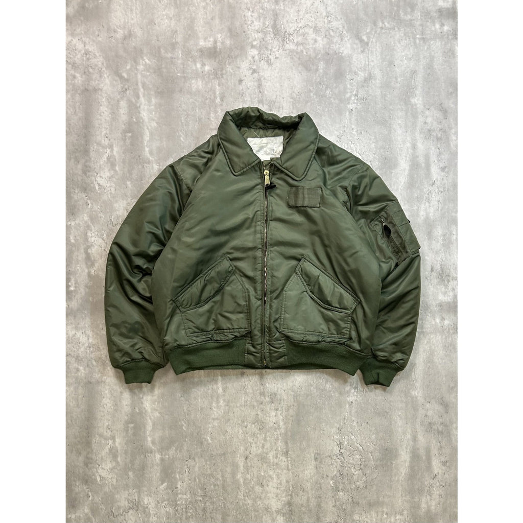 Vintage 80s/90s US Military Insulated Full Zip Pilots Bomber Jacket Size XL