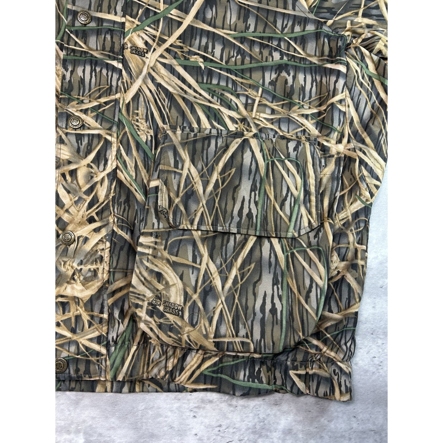 Vintage Columbia Mossy Oak Shadow Grass Camo Full Zip Hunting Jacket Size XL