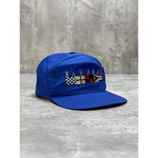 Vintage 90s Bahamas Embroidered Flag Graphic Destination Snapback Hat OSFA