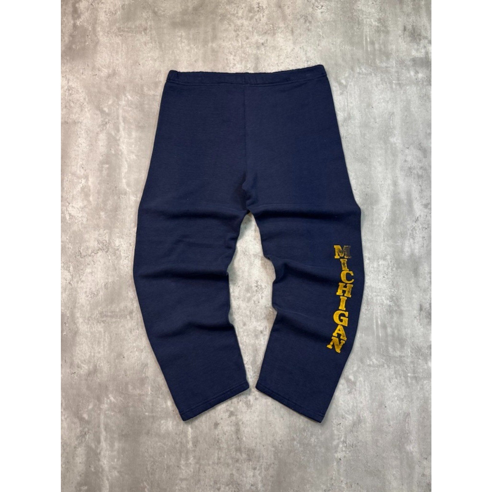 Vintage 80s Michigan Wolverines NCAA Spellout Graphic Sweat Pants Size Large
