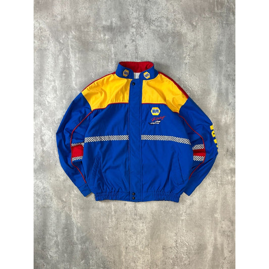 Vintage 90s Napa Racing Embroidered Full Zip Nylon Nascar Jacket Size Large