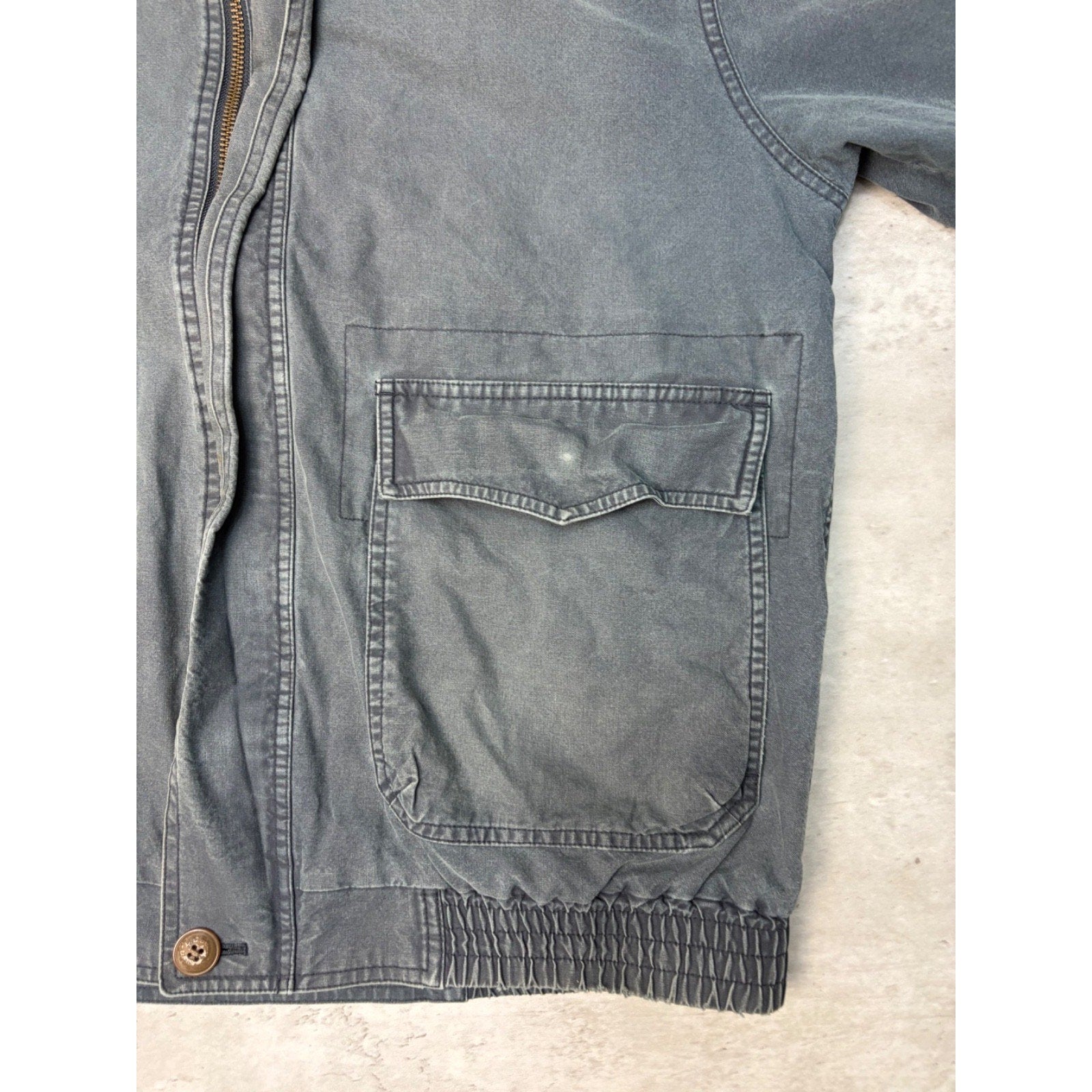 Vintage L.L. Bean Canvas Full Zip Utility Bomber Jacket Size Large