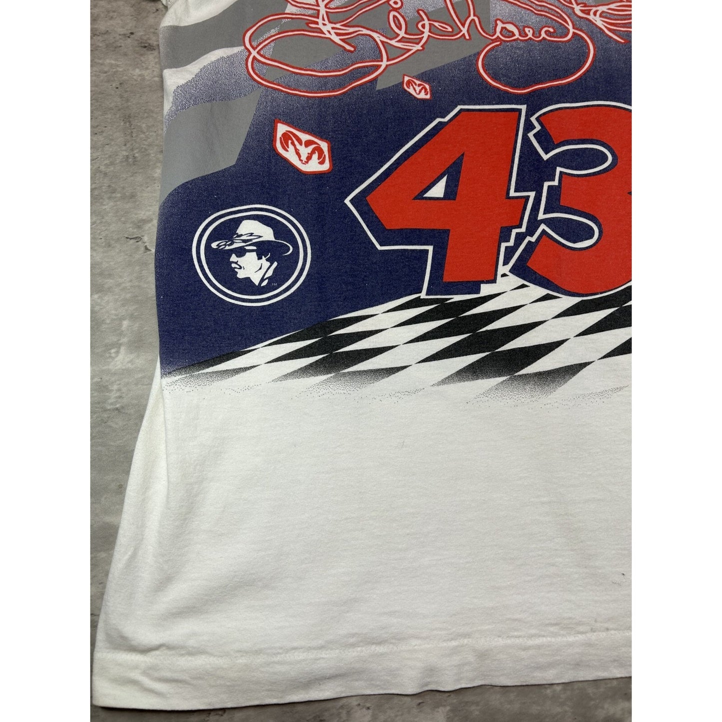 Vintage 90s Richard Petty #43 Dodge Racing Nascar AOP Graphic T-Shirt Size XXL