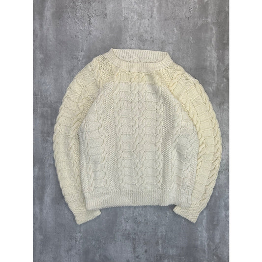 Vintage 90s Cable Knit Pullover Sweater Size XL Beige
