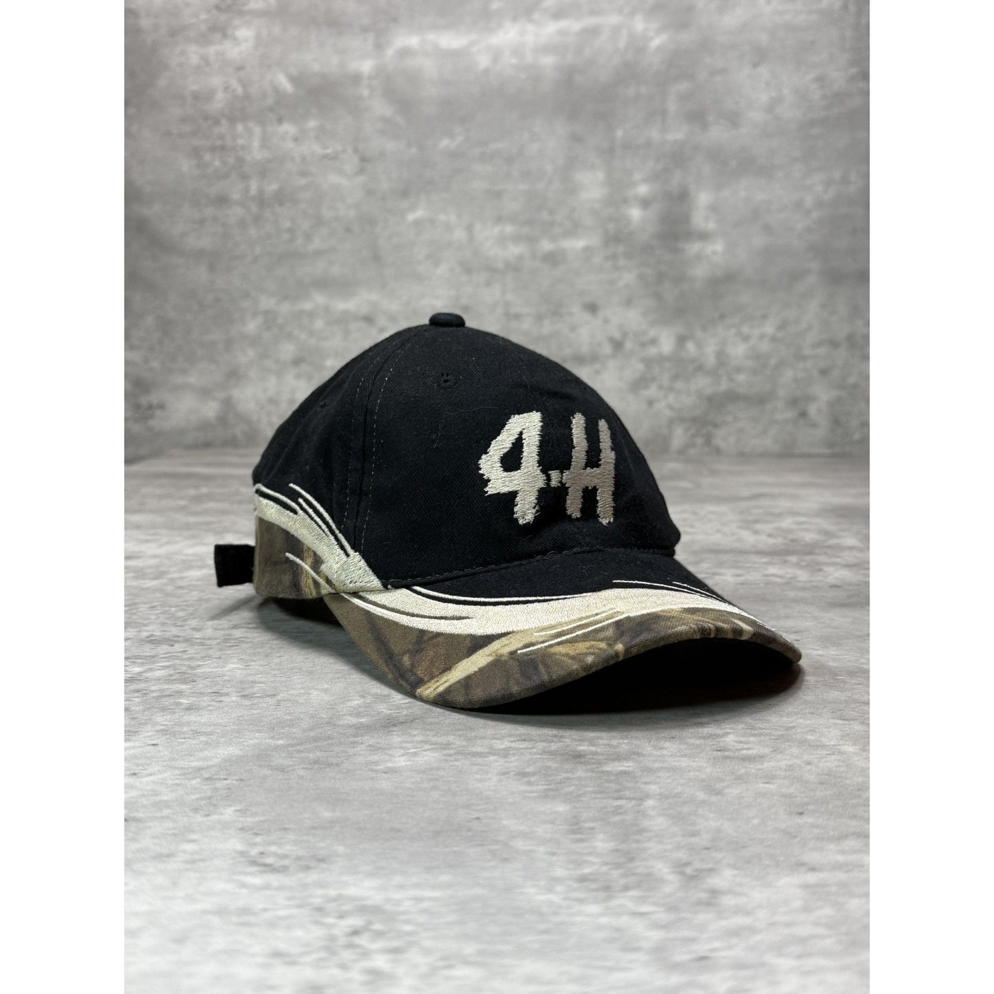 Vintage 4-H Two Tone Tree Camo Hunting Strapback Hat OSFA