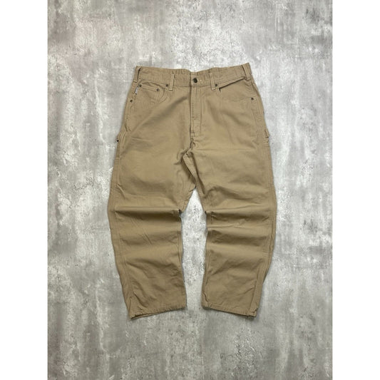 Vintage Carhartt Canvas Workwear Beige Carpenter Pants Size 37