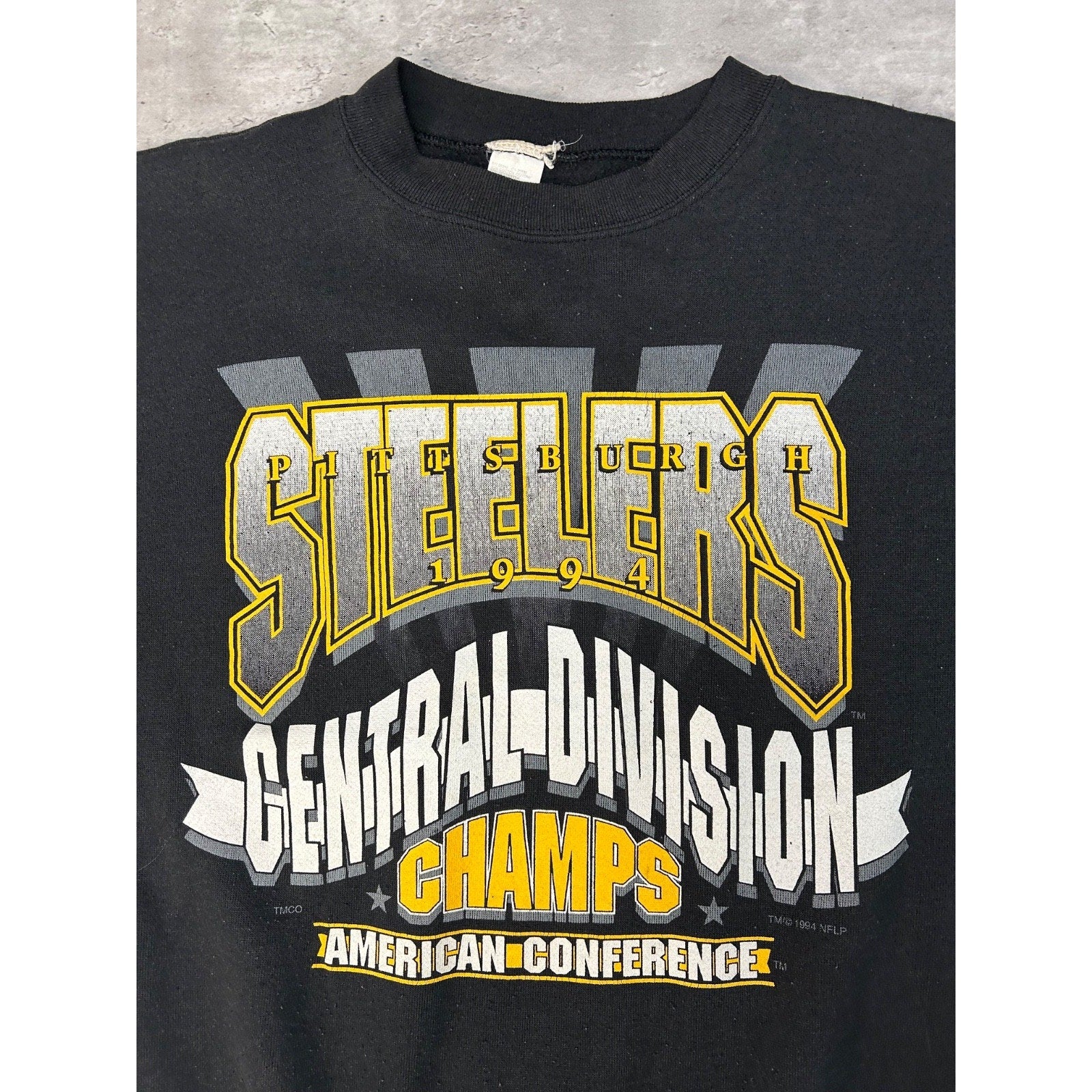Vintage 1994 Pittsburgh Steelers NFL Central Div Champs Sweatshirt Size Large