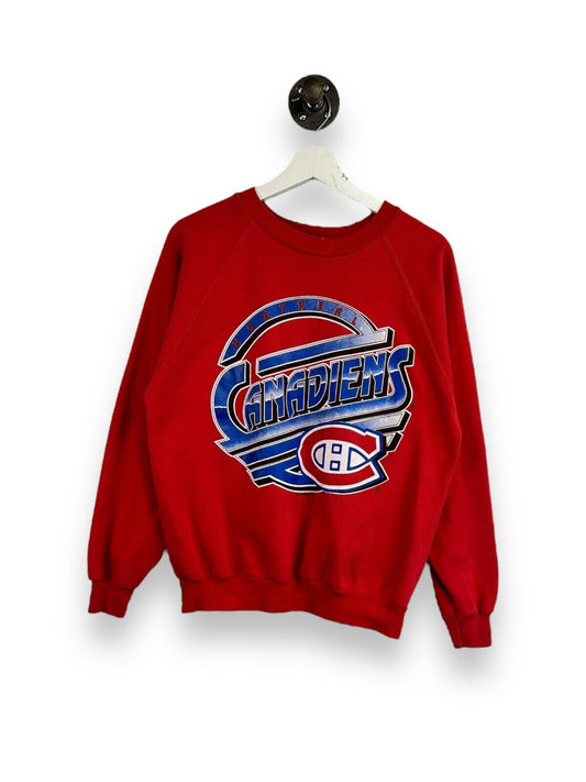 Vintage 1991 Montreal Canadiens NHL Retro Graphic Spellout Sweatshirt Sz Medium