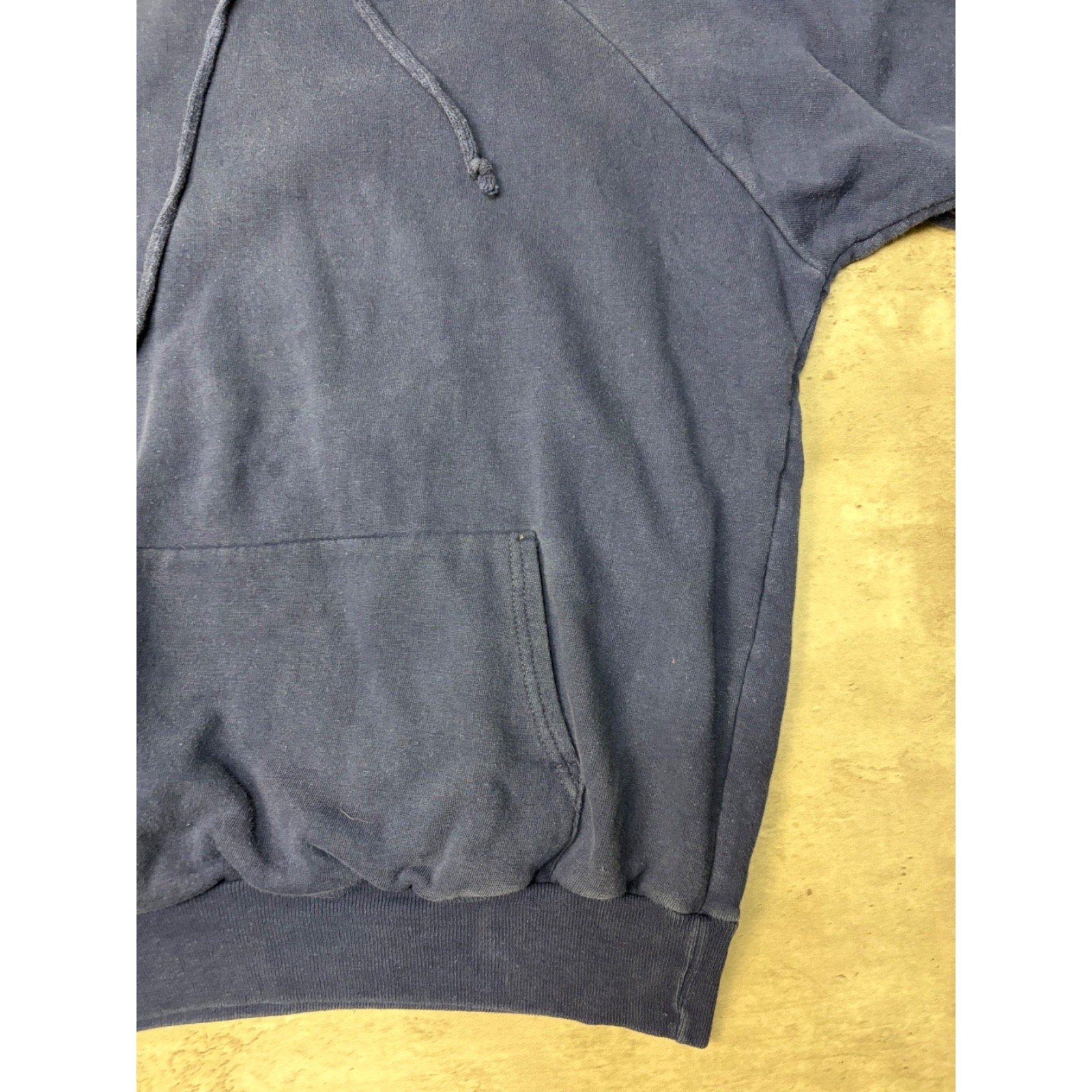 Vintage 1980s Thermal Lined Blank Full Zip Hooded Navy Sweatshirt Size XL
