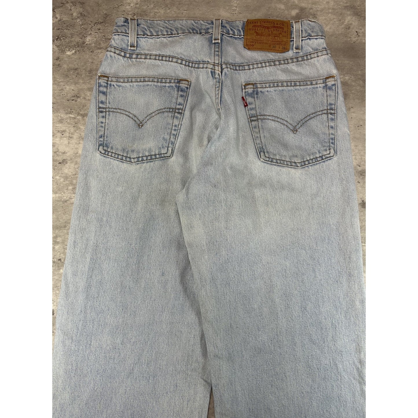 Vintage 90s Levis 550 Red Tab Light Wash Denim Pants Size 30 Blue