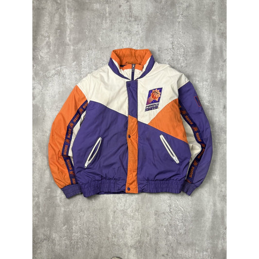 Vintage 90s Phoenix Suns NBA Embroidered Full Zip Nylon Jacket Size Large