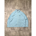 Vintage Chaps Striped Long Sleeve Cropped Button Up Shirt Size Large