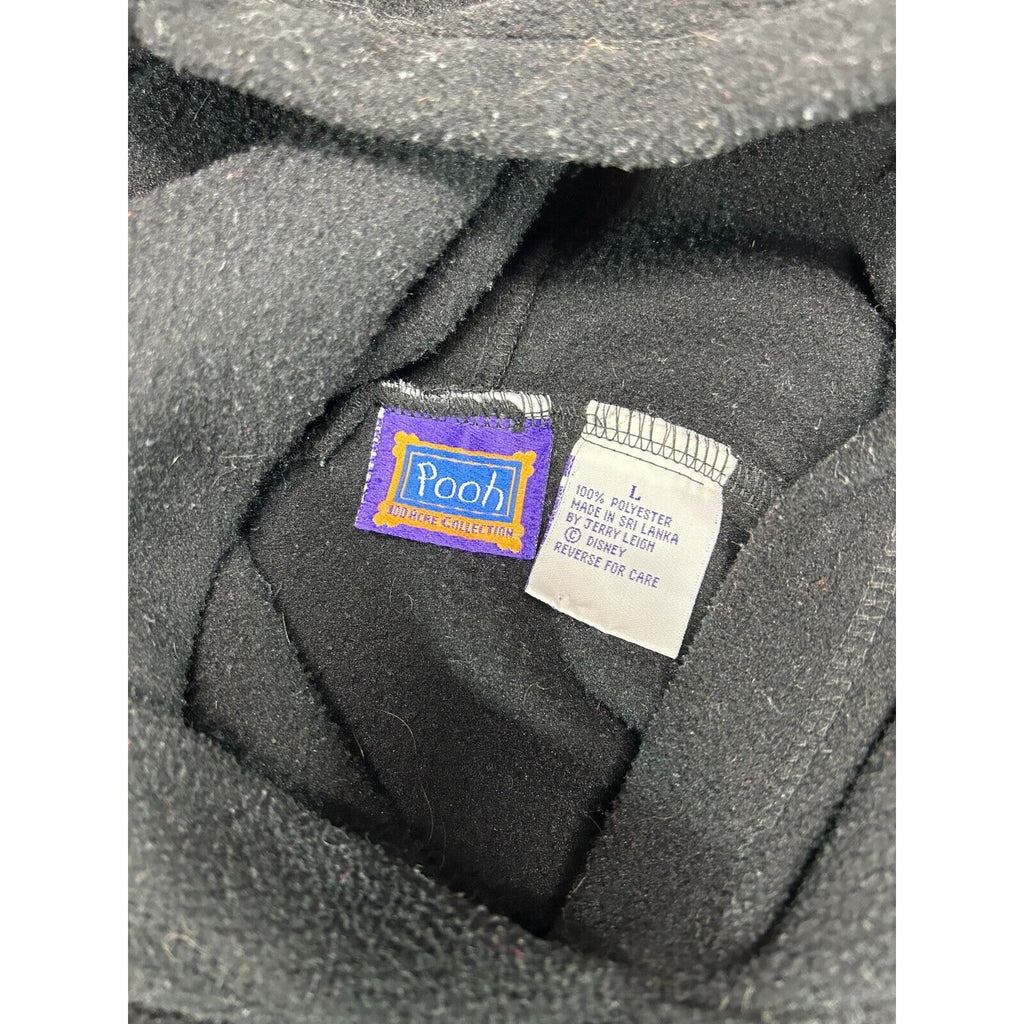 Vintage Disney Winnie The Pooh Tigger Fleece Hooded Sweatshirt Size Large Black