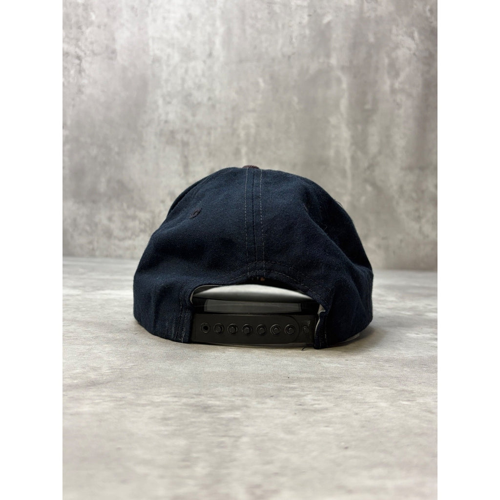 Vintage 90s Michigan Wolverines NCAA Embroidered Crest Graphic Snapback Hat OSFA
