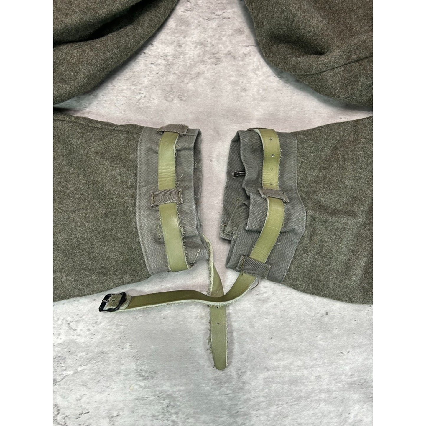 Vintage 1970s Wool Military Buckled Multi Pocket Cargo Pants Size 38 Green