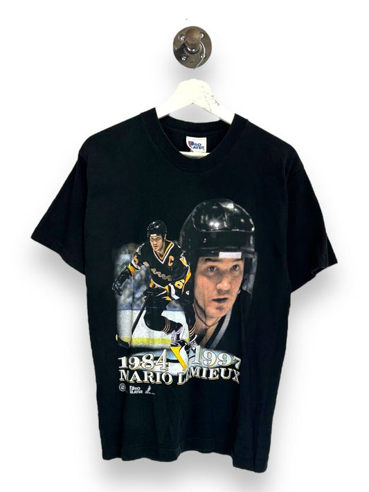 VTG 1997 Mario Lemieux #66 Pittsburgh Penguins Player Graphic T-Shirt Sz Medium