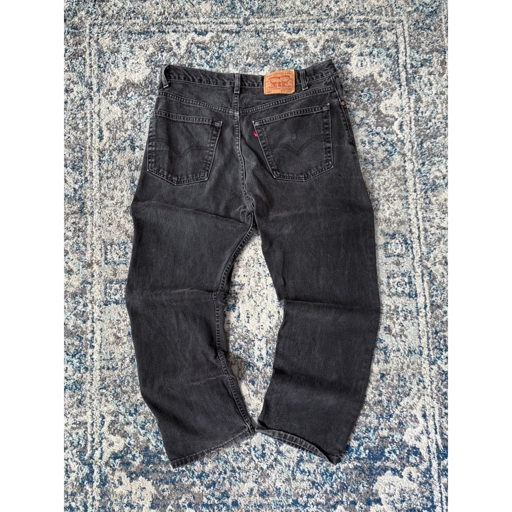 Vintage Levis 505 Red Tab Regular Fit Black Wash Denim Pants Size 38