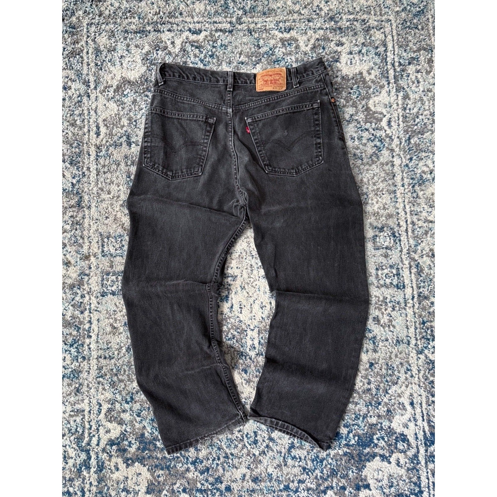 Vintage Levis 505 Red Tab Regular Fit Black Wash Denim Pants Size 38