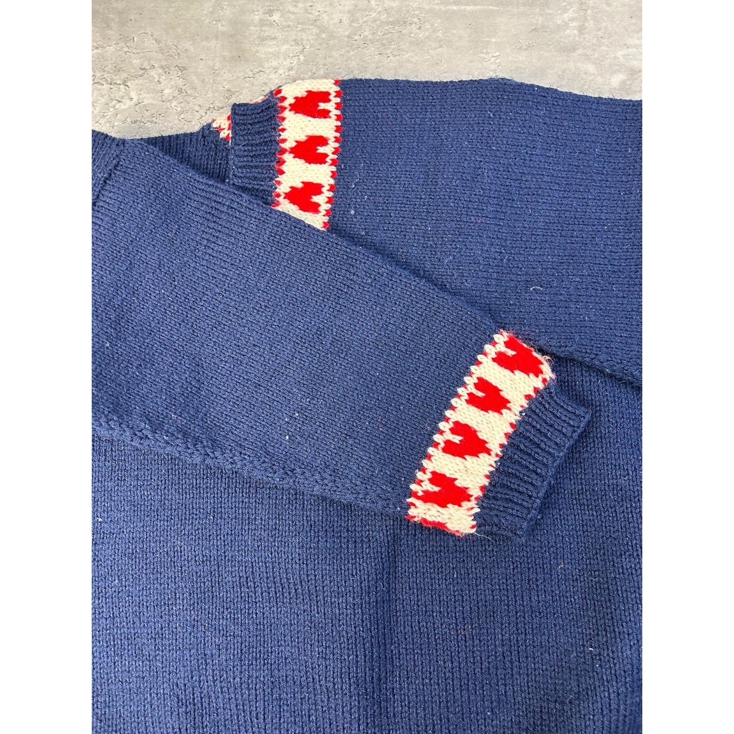 Vintage 90s Duck Graphic Heart Striped Pullover Knit Sweater Size Large