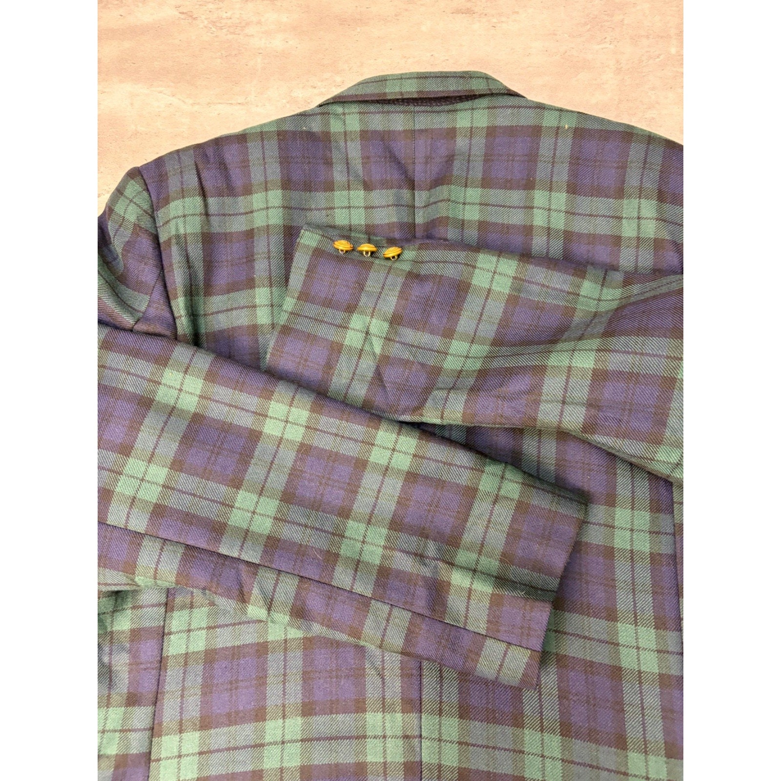 Vintage 1990s Tommy Hilfiger Green / Blue Plaid Print Blazer Jacket Size 18 Reg