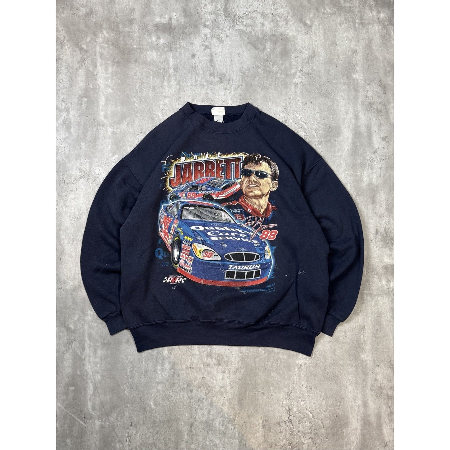 Vintage Dale Jarrett #88 Nascar Racing Big Graphic Crewneck Sweatshirt Size 2XL