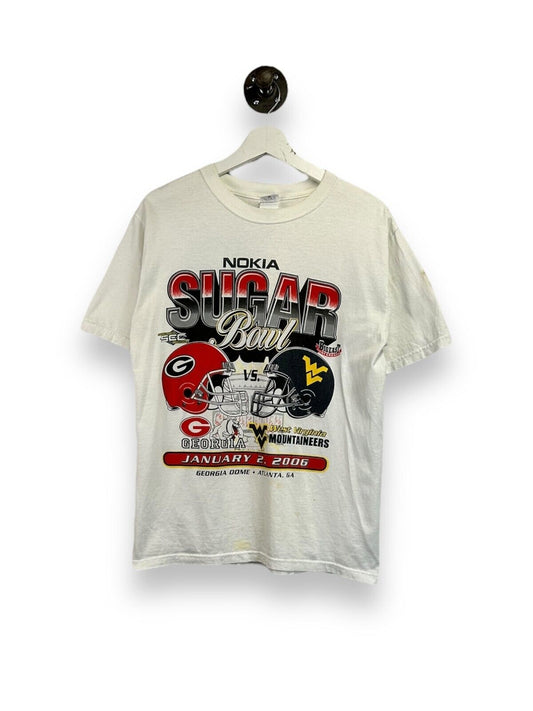 Georgia Vs West Virginia NCAA Sugar Bowl Helmet Graphic T-Shirt Size Medium