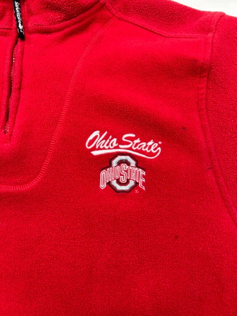 Vintage Ohio State Buckeyes NCAA 1/4 Zip Starter Fleece Sweatshirt Size Large