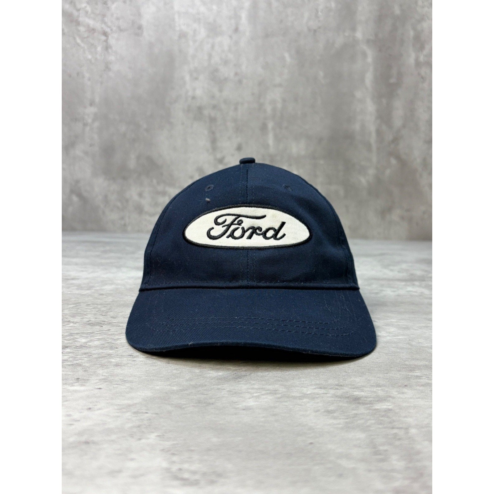 Vintage 90s Ford Embroidered Spellout Logo Patch Strapback Hat OSFA