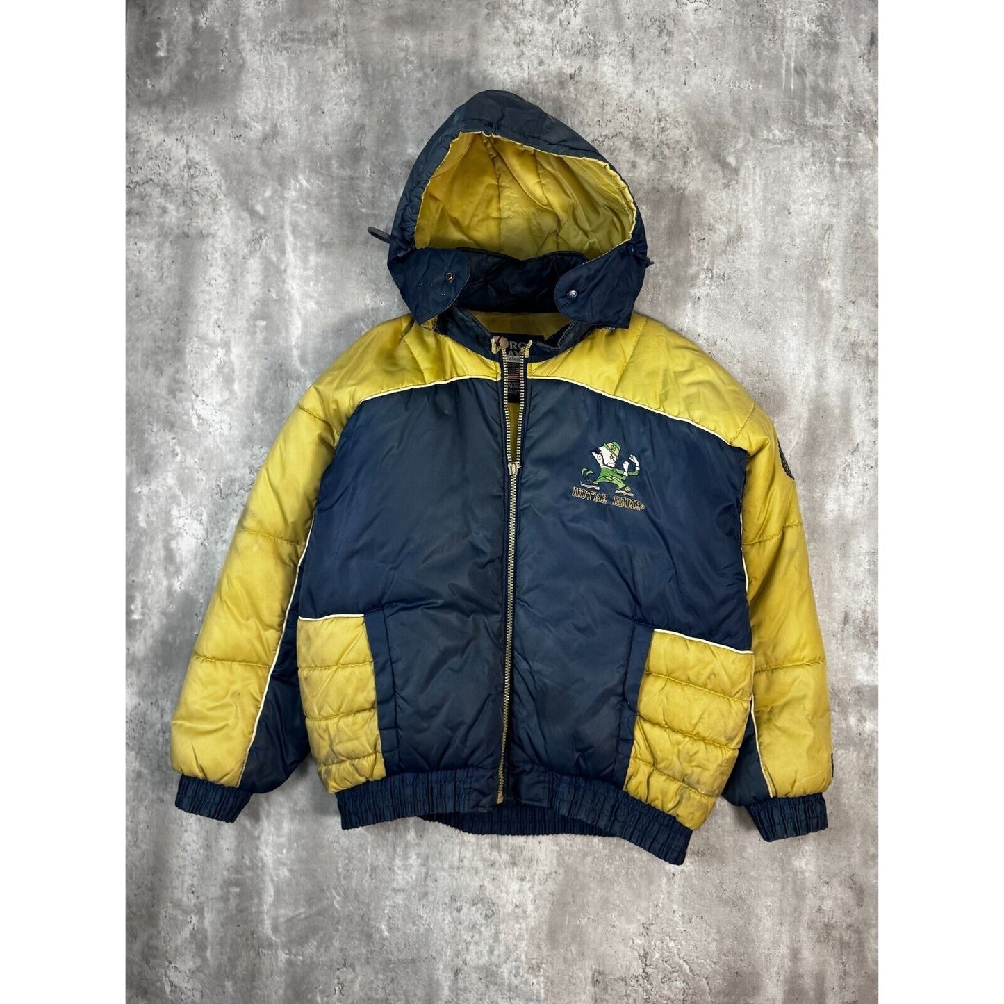 Vintage 90s Notre Dame Fighting Irish NCAA Insulated Jacket Size Large XL