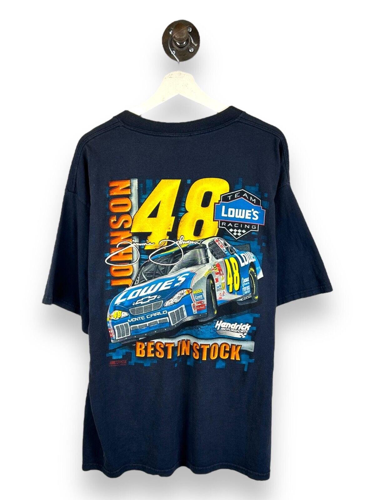 Vintage Jimmy Johnson #48 Nascar Racing Big Graphic T-Shirt Size XL Blue