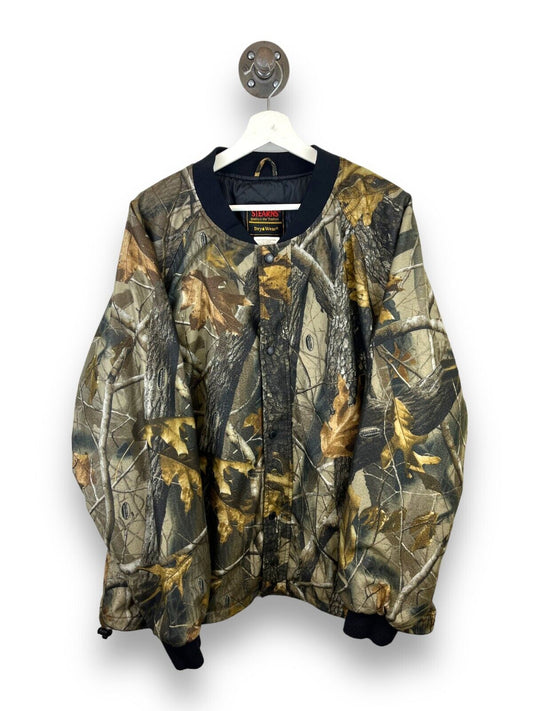 Vintage Stearns Real Tree Hardwoods Camo Insulated Over Coat Jacket Size Large