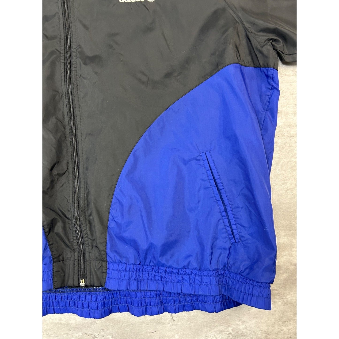 Vintage 90s Adidas Embroidered Trefoil Windbreaker Jacket Size Large