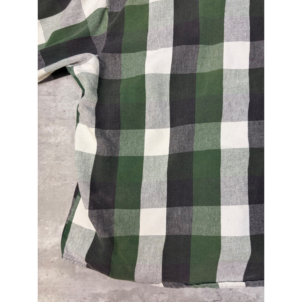 Vintage 90s Work N' Sport Pearl Snap Flannel Long Sleeve Button Up Shirt Sz 2XL