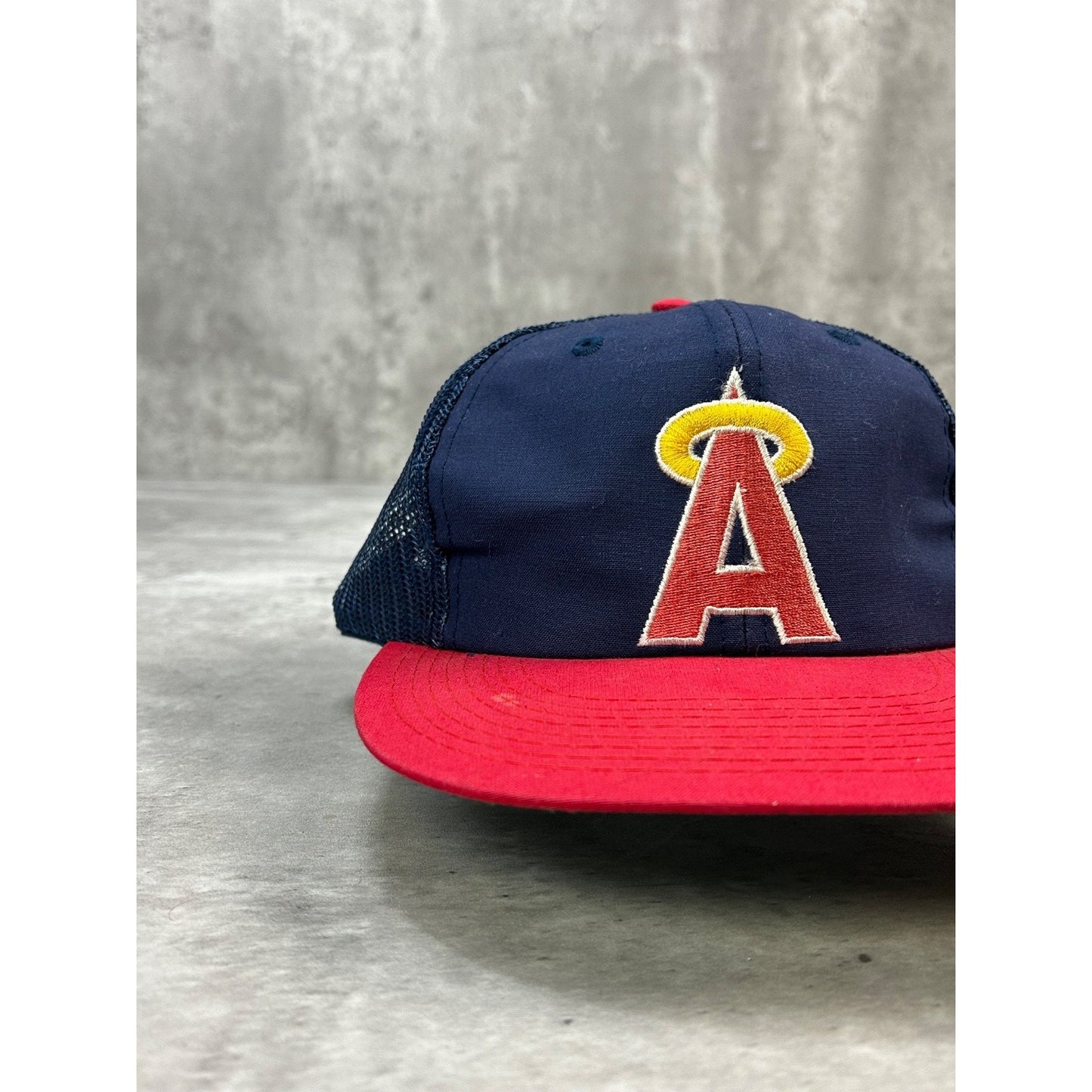 Vintage 80s California Angels MLB Embroidered Logo Trucker Snapback Hat OSFA