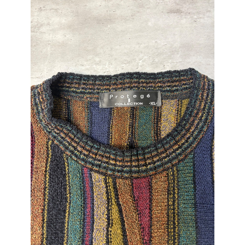 Vintage Protege Geometric Pattern Knit Sweater Size XL