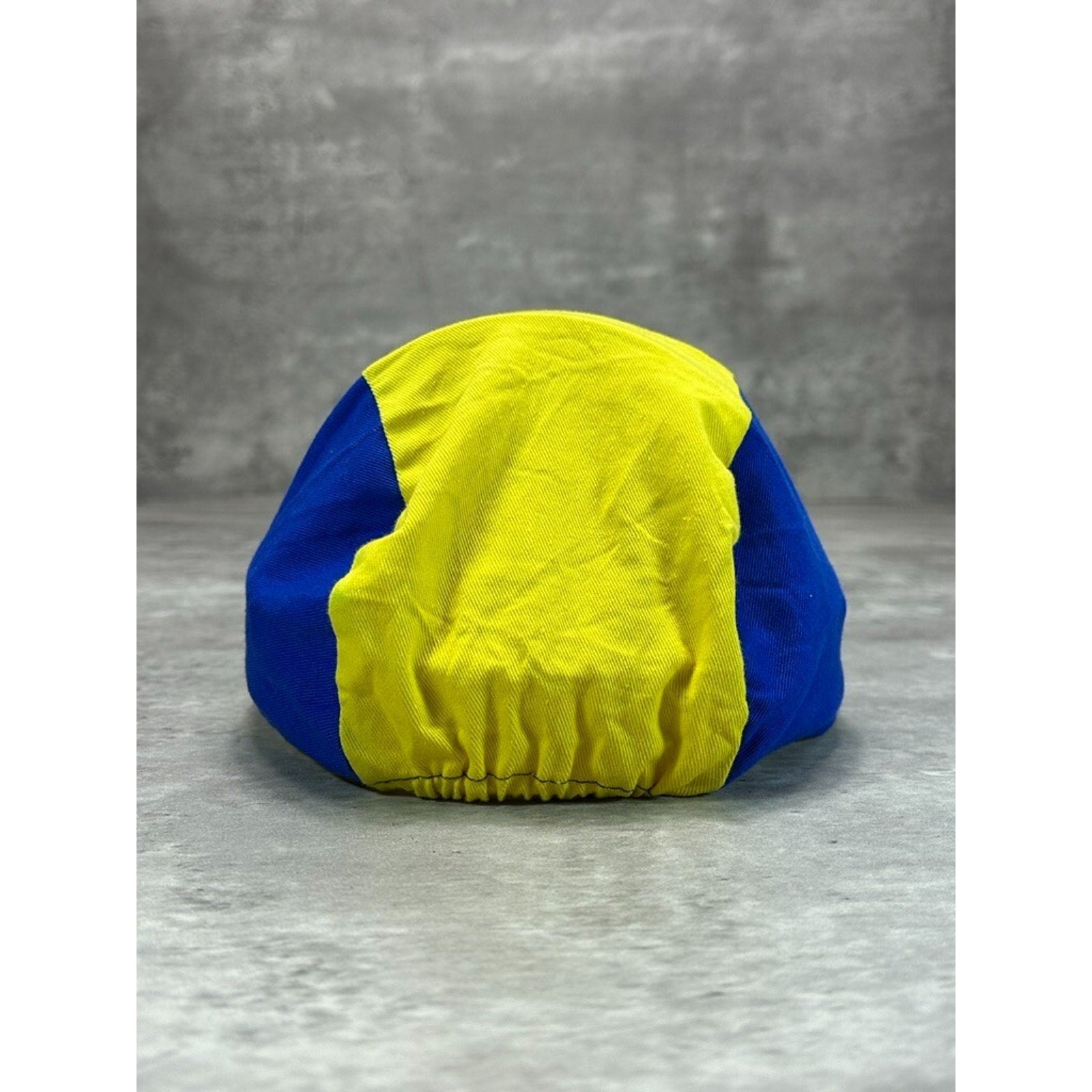 Vintage 90s Guess Waterpro Three Panel Spellout Hat OSFA Yellow/Blue