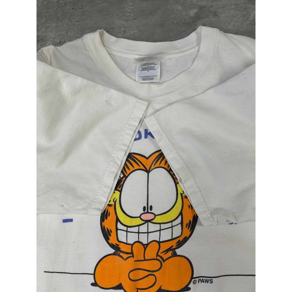 Vintage 90s Garfield I Only Look Harmless Cartoon Character T-Shirt Size Large