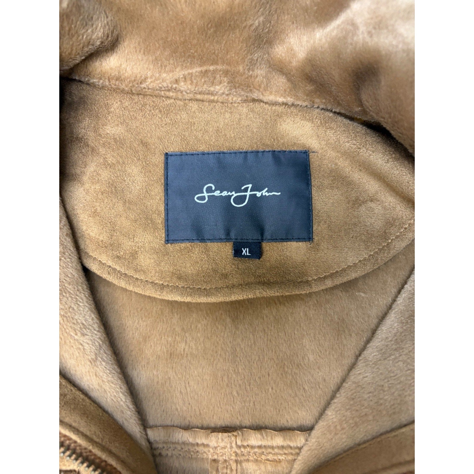 Vintage Y2K Sean John Multi Pocket Beige Bomber Jacket Size XL